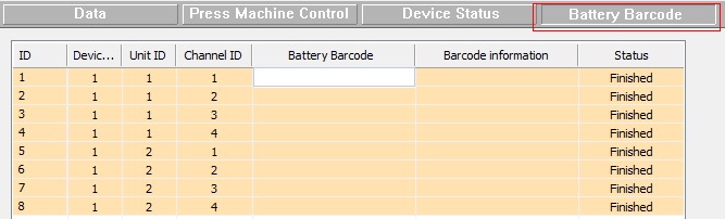 neware battery cycler Battery-Barcode-Management