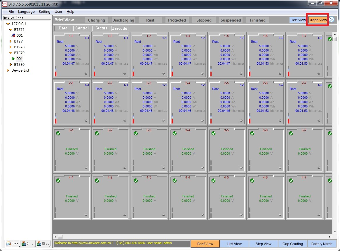 neware battery testing system software view